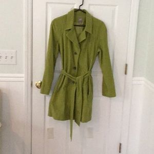 Chartreuse trench coat